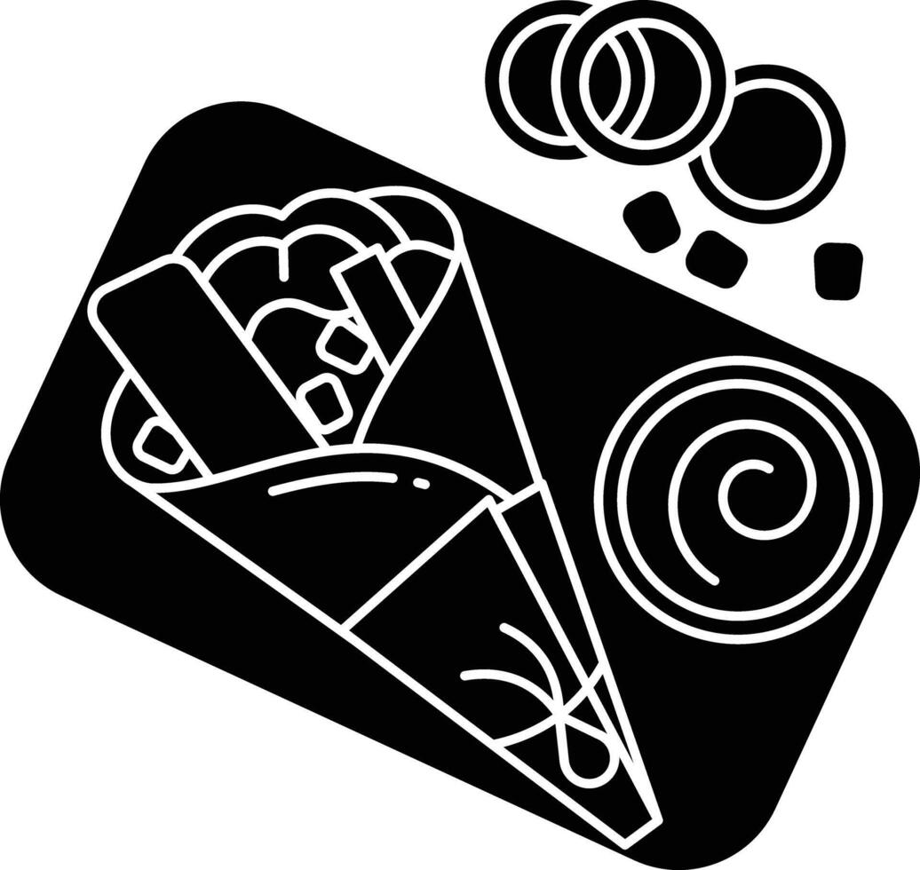 Burrito solid glyph illustration vector