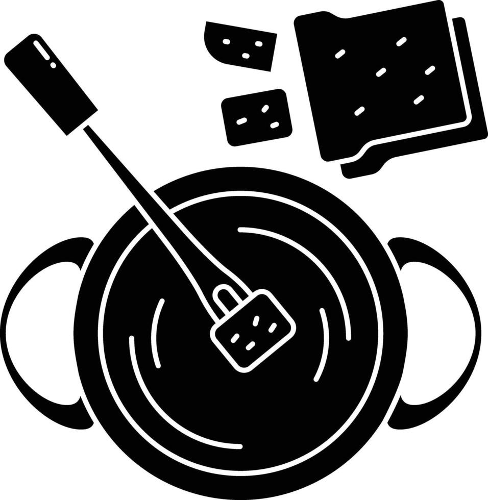 Cheese Fondue solid glyph illustration vector
