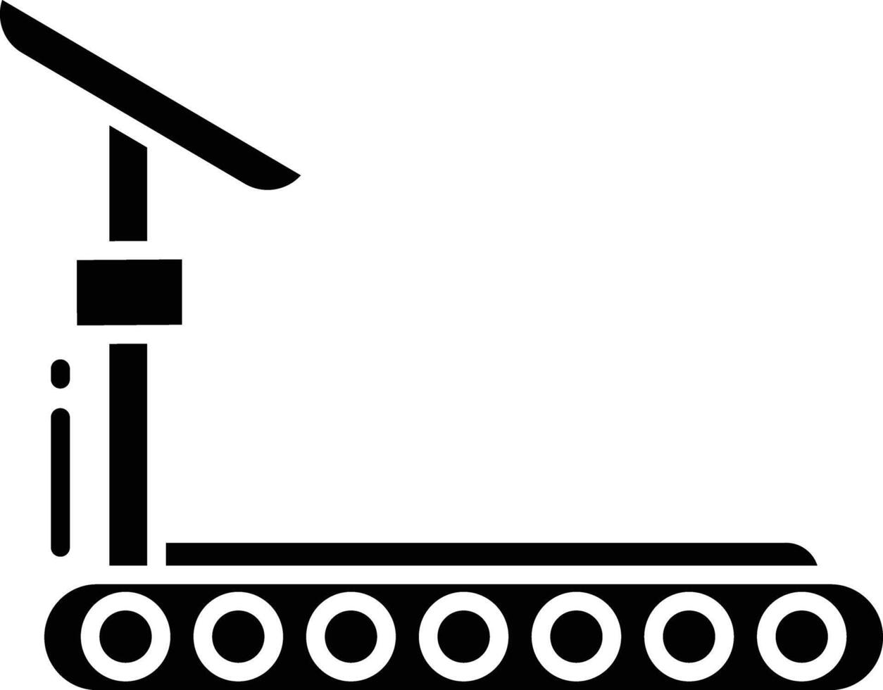 Treadmill solid glyph illustration vector