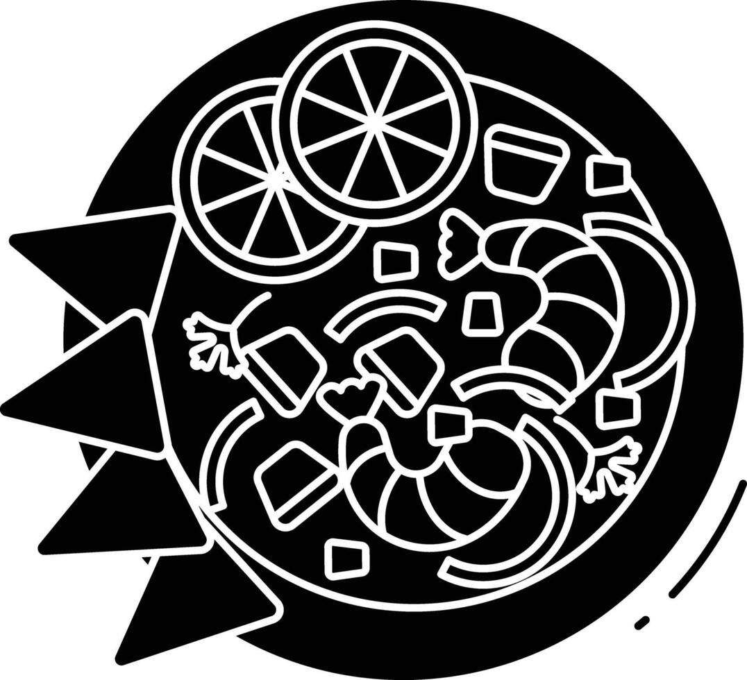 Ceviche solid glyph illustration vector