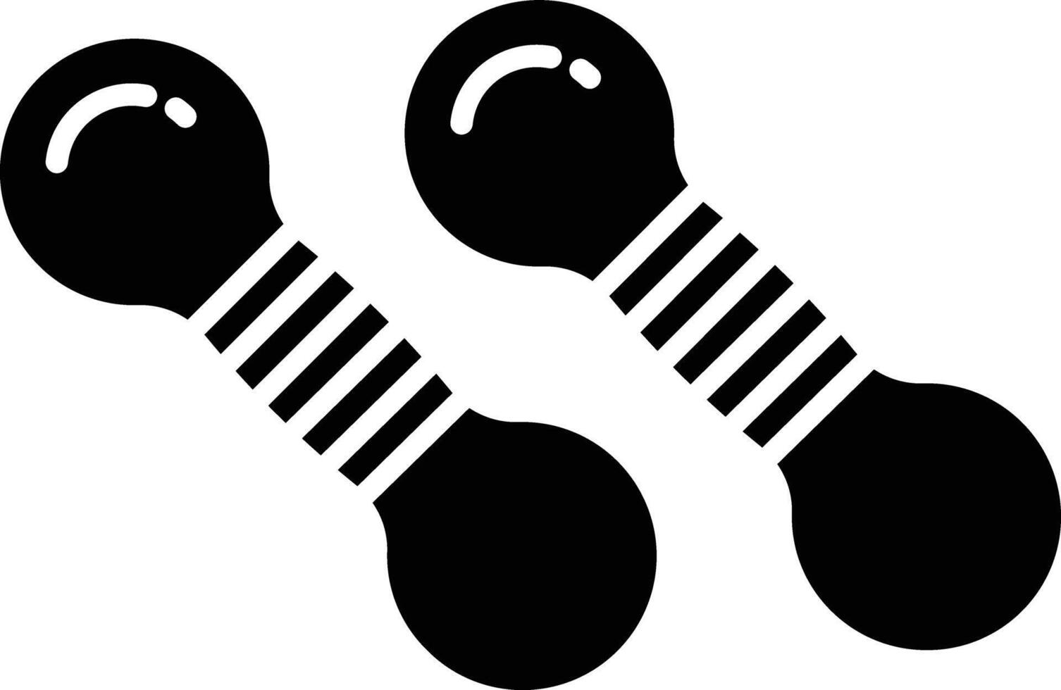 Dumbbells solid glyph illustration vector