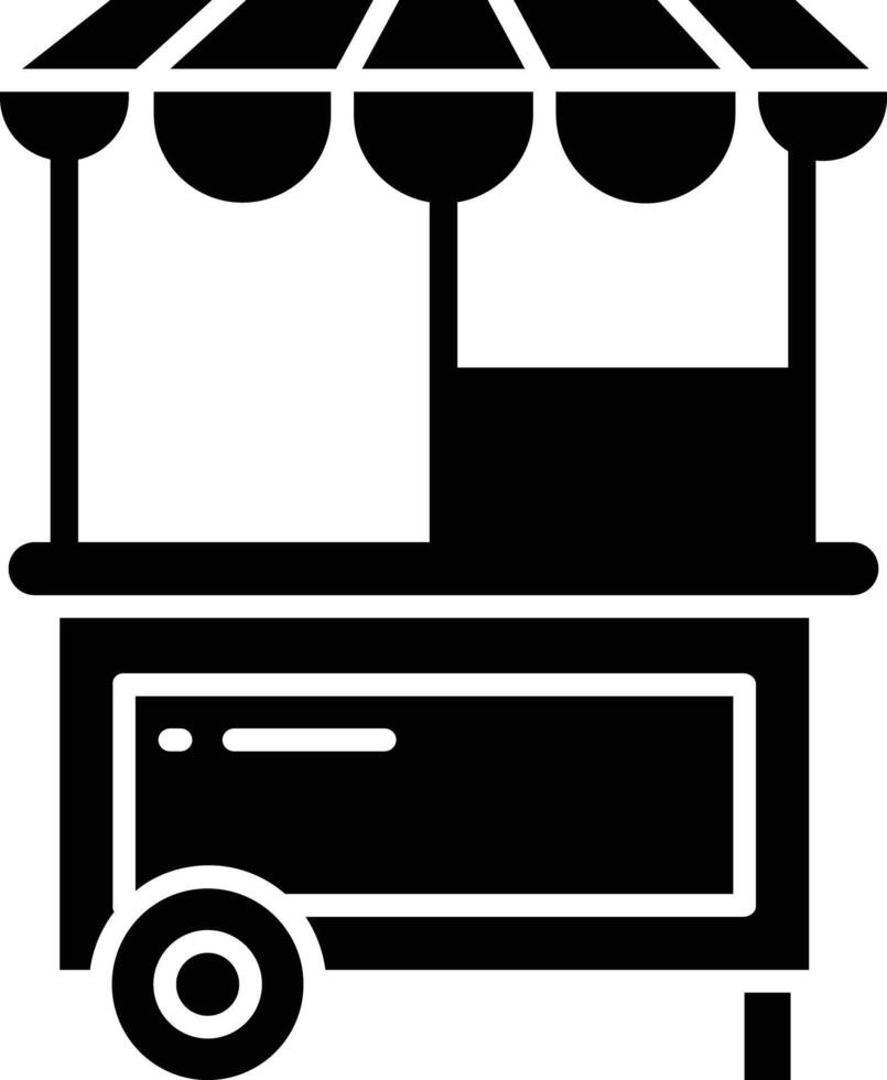 Food Cart solid glyph illustration vector