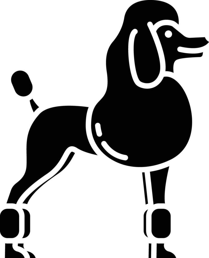 French poodle solid glyph illustration vector