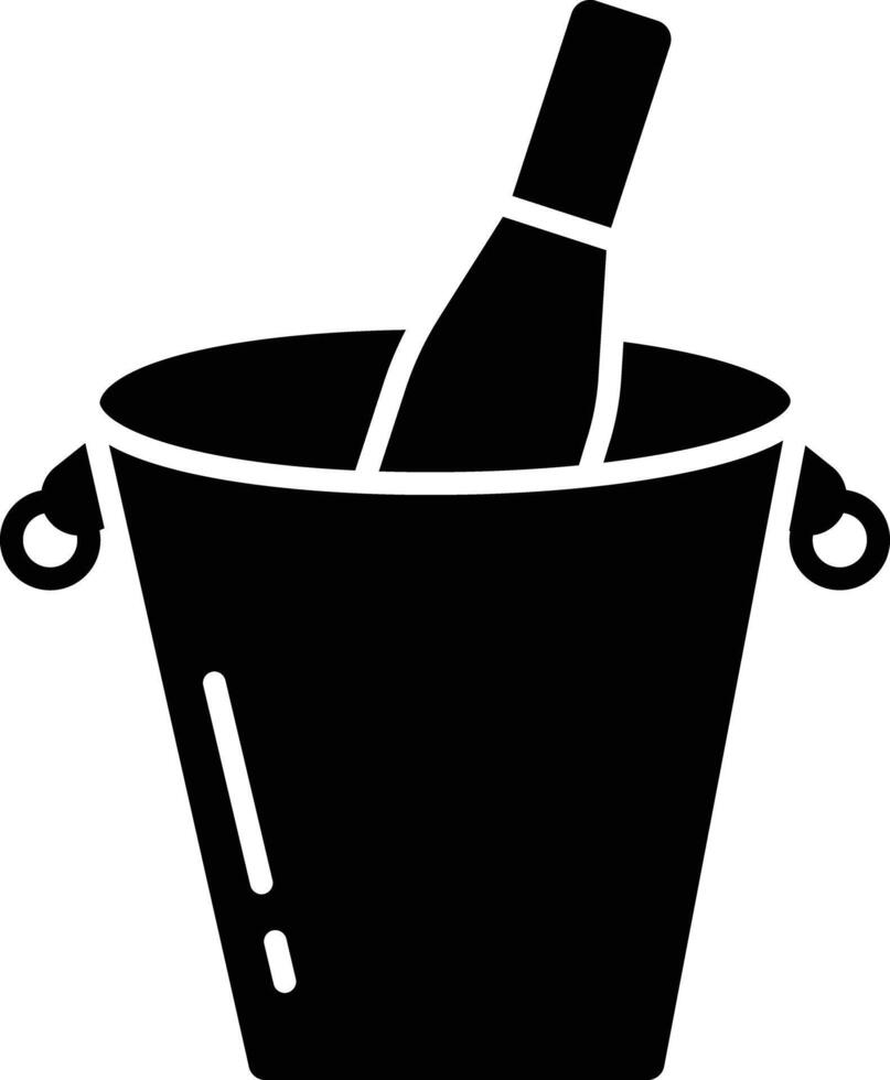 wine bottle solid glyph illustration vector