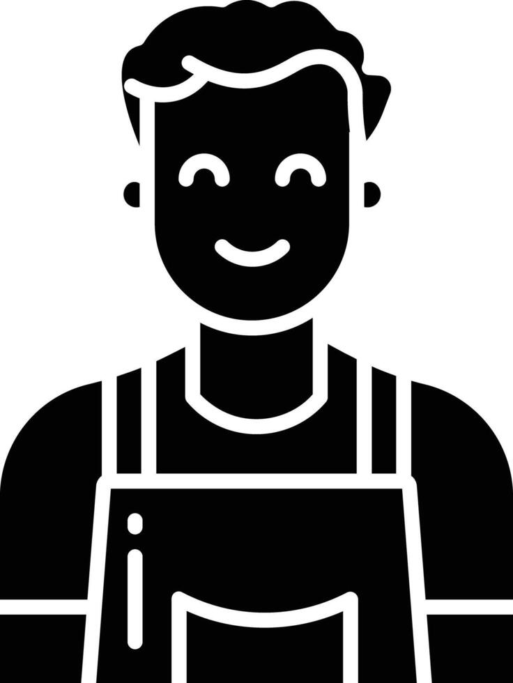 Man chef solid glyph illustration vector