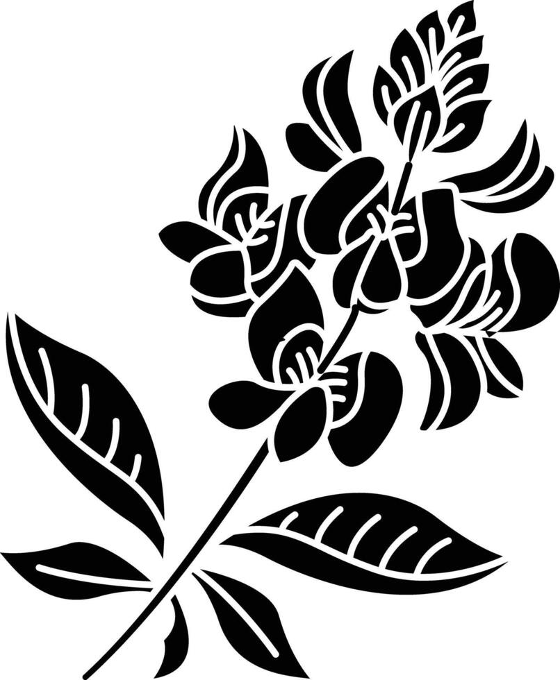 Bluebonnet flower solid glyph illustration vector