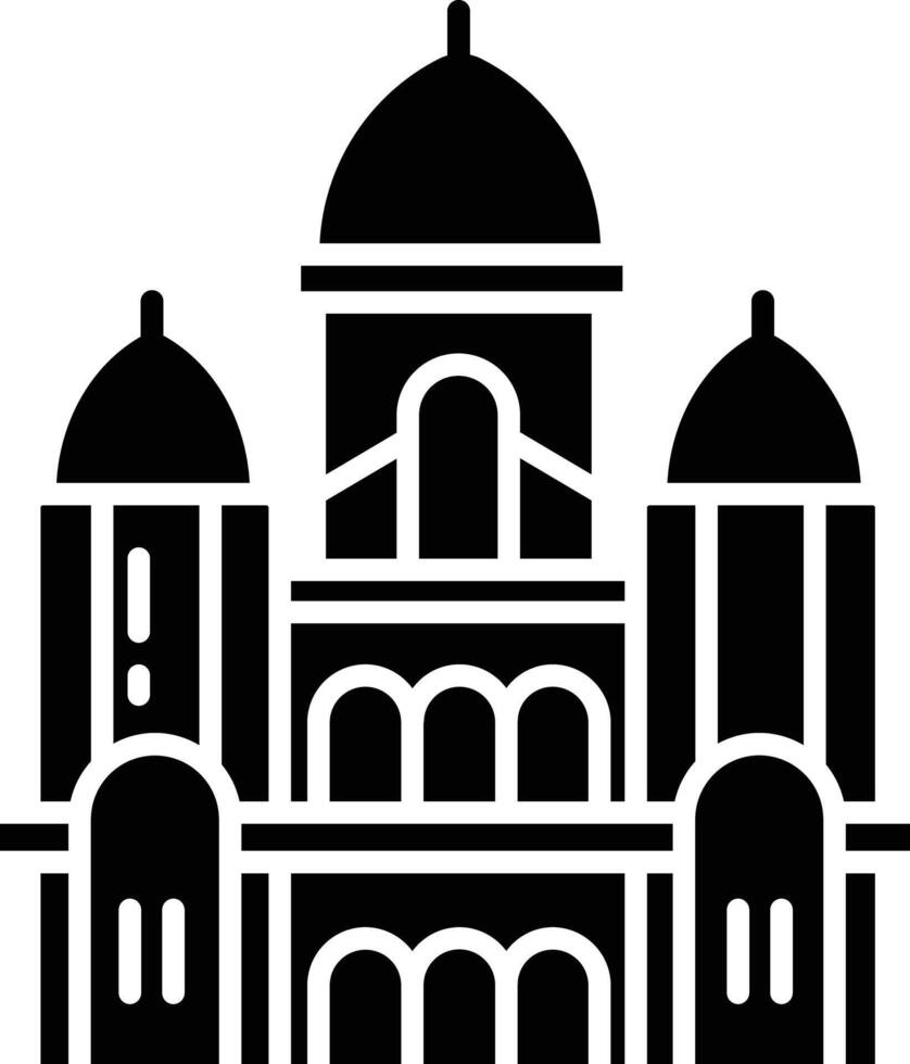 Sacre Coeur solid glyph illustration vector