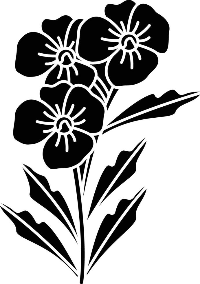 Plumbago flower solid glyph illustration vector