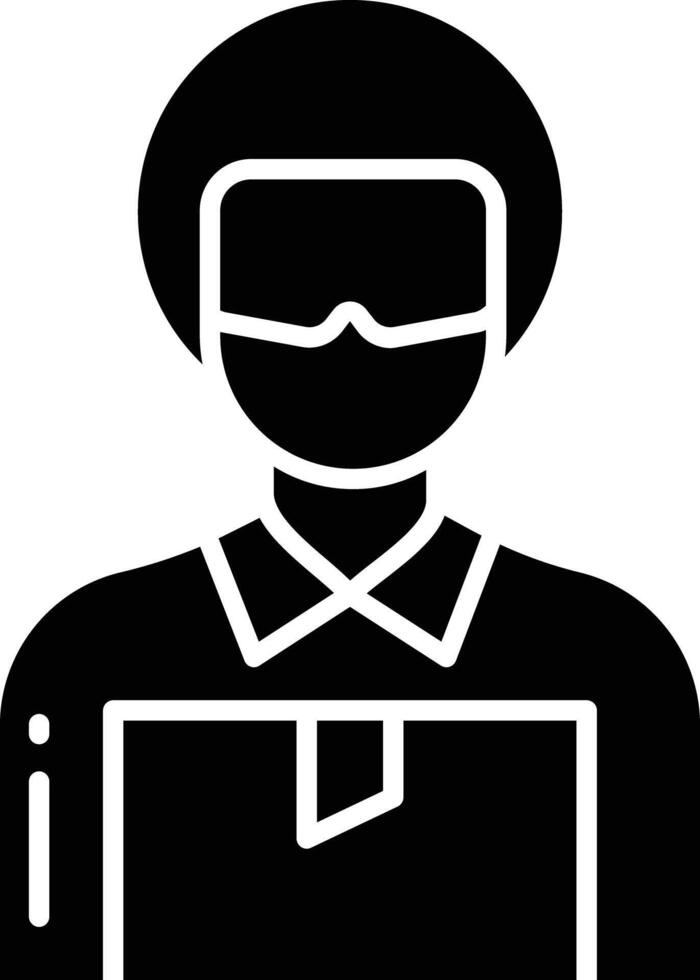 Delivery Man solid glyph illustration vector
