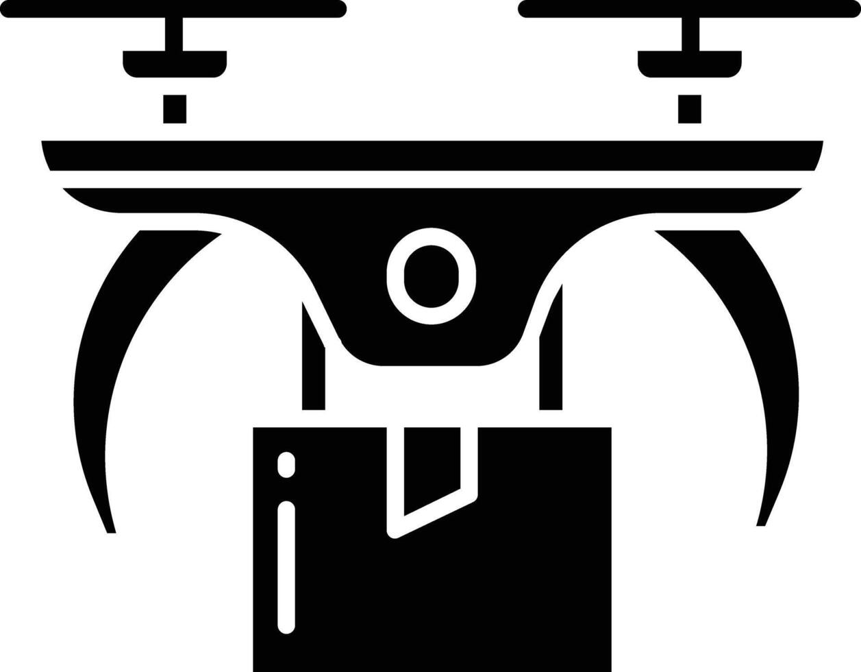 Drone Delivery solid glyph illustration vector