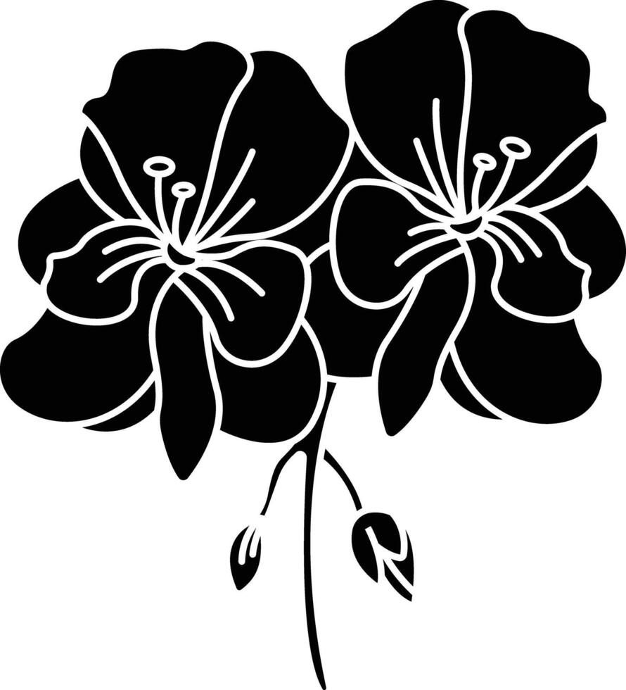 Geranium flower solid glyph illustration vector