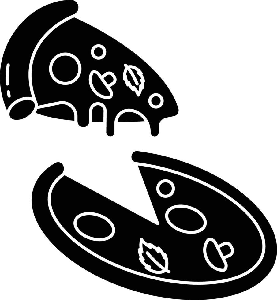 pizza solid glyph illustration vector
