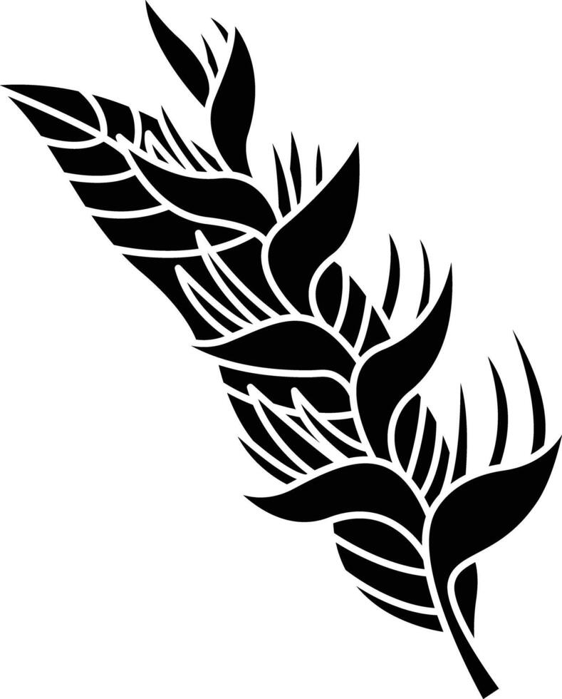Lobster claw flower solid glyph illustration vector