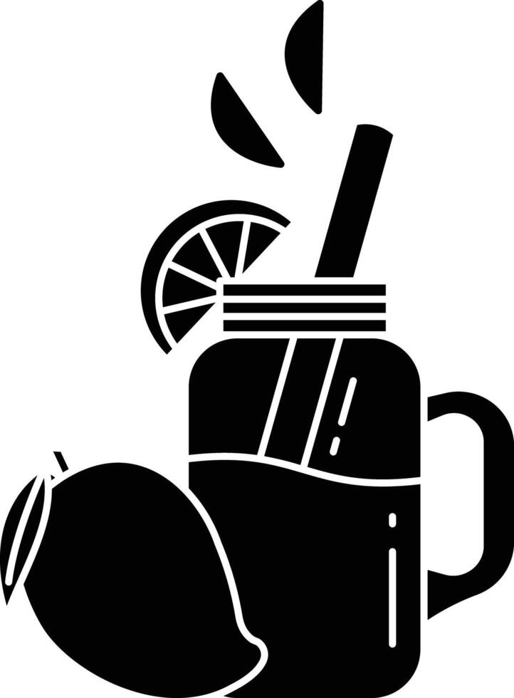 Mango lemonade solid glyph illustration vector