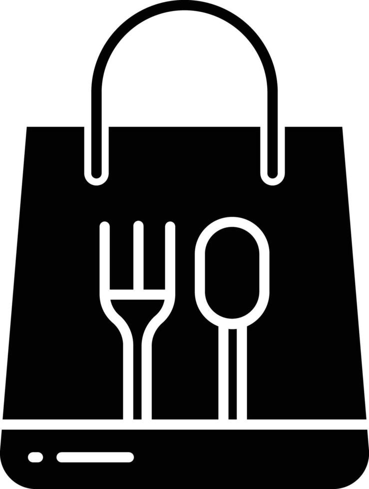 hand bag solid glyph illustration vector