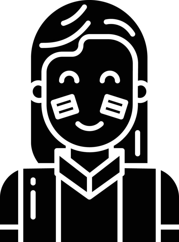 football fan girl solid glyph illustration vector