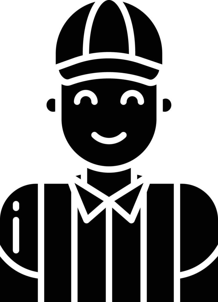 Referee solid glyph illustration vector