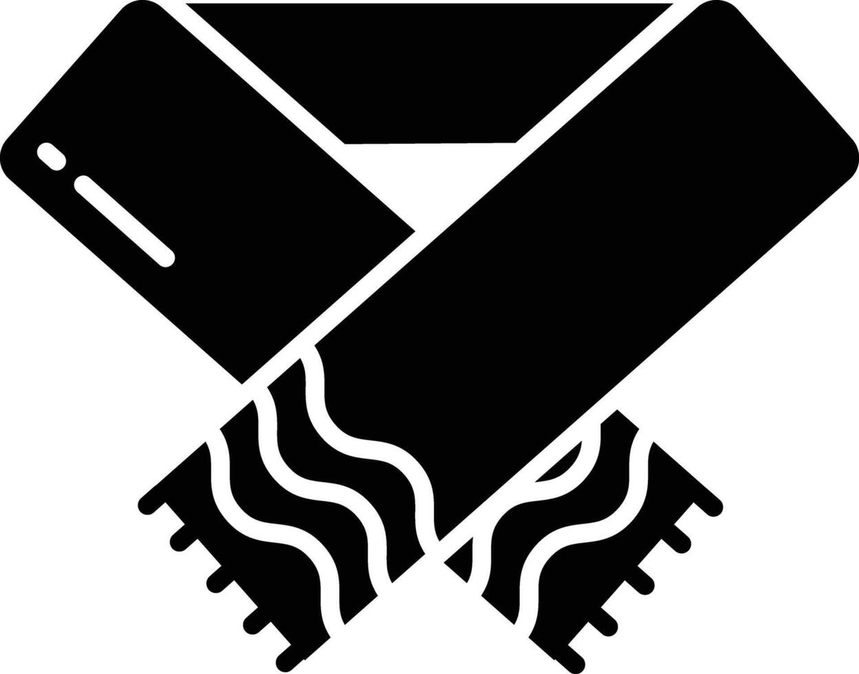 Scarf solid glyph illustration vector