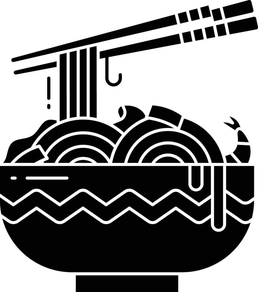 spaghetti noodle solid glyph illustration vector
