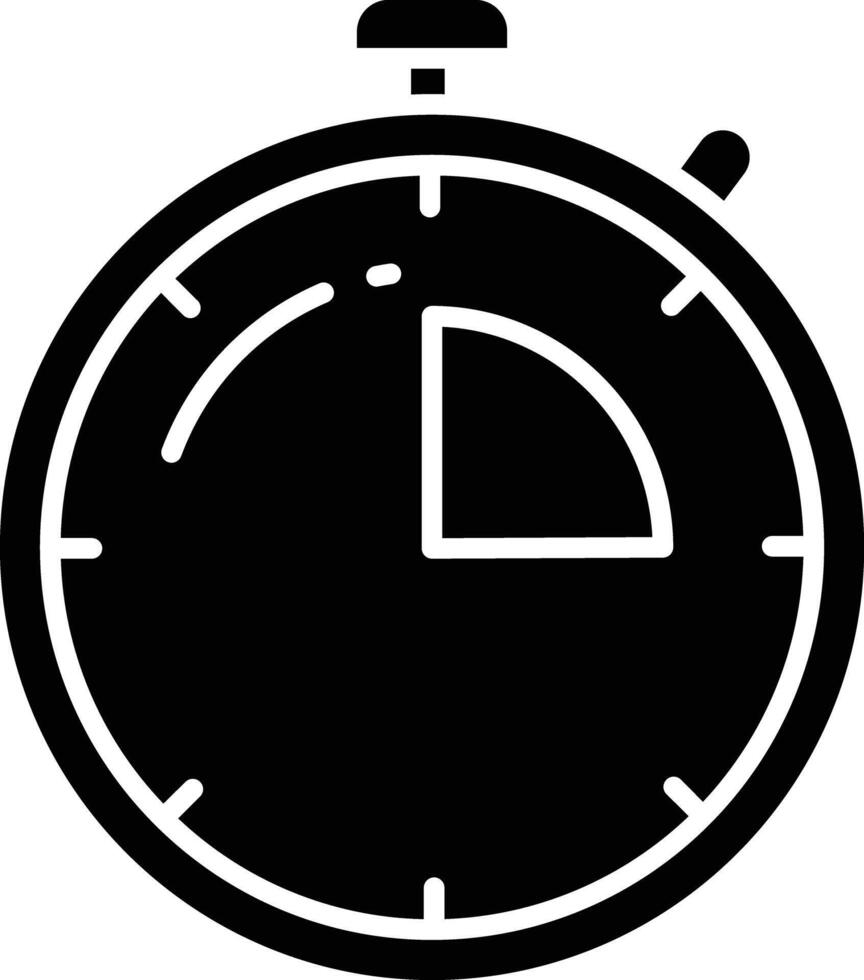 Stopwatch solid glyph illustration vector