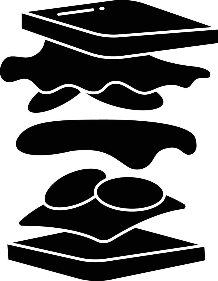 Sandwich solid glyph illustration vector