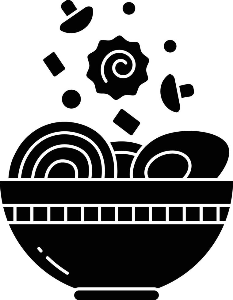 Ramen solid glyph illustration vector