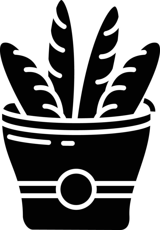 Baguette solid glyph illustration vector