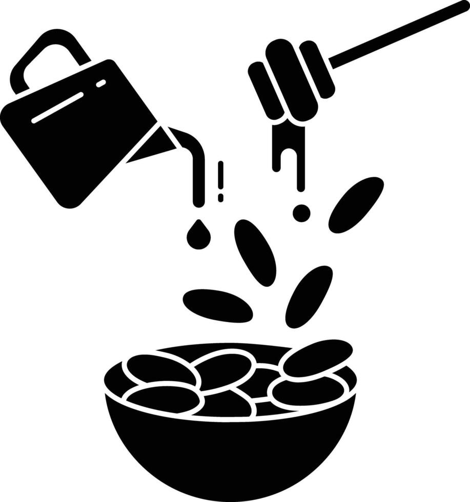 cereal bowl solid glyph illustration vector