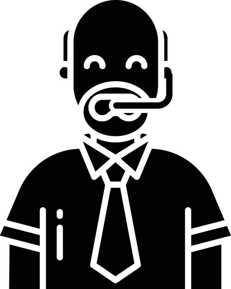 sports commentary man solid glyph illustration vector