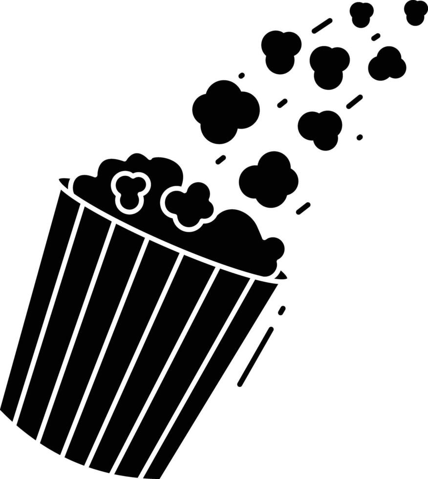 Popcorn solid glyph illustration vector