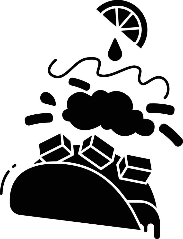 Taco solid glyph illustration vector