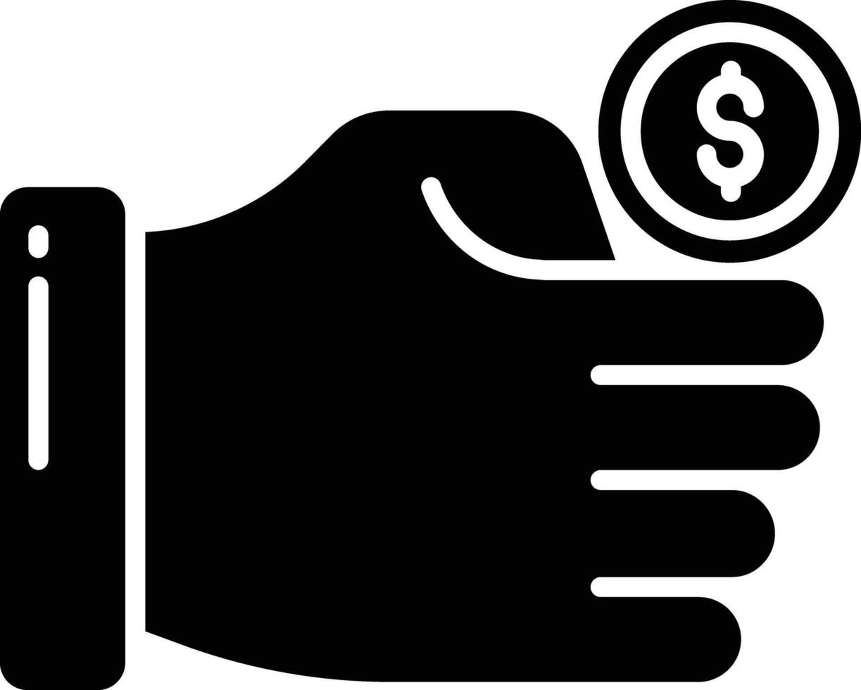 coin toss solid glyph illustration vector