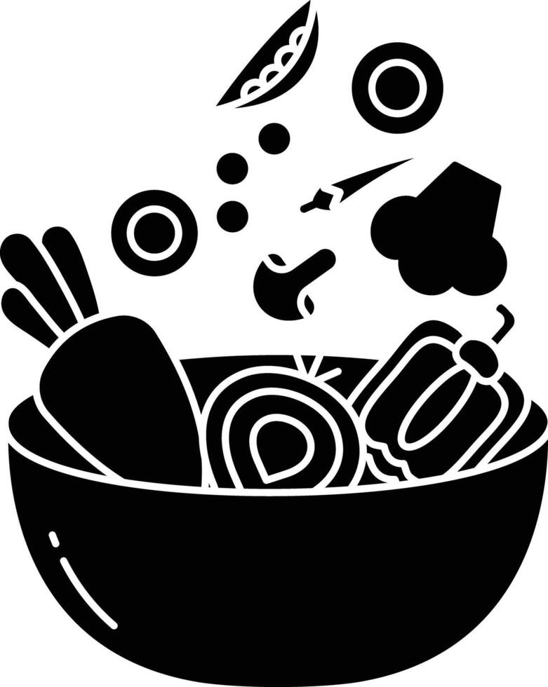 Vegetables solid glyph illustration vector
