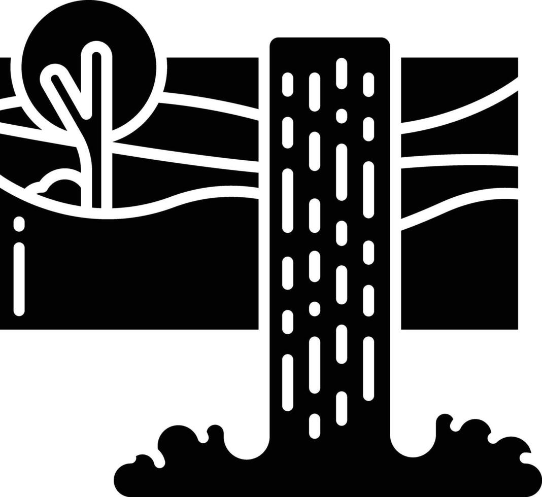 Waterfall solid glyph illustration vector