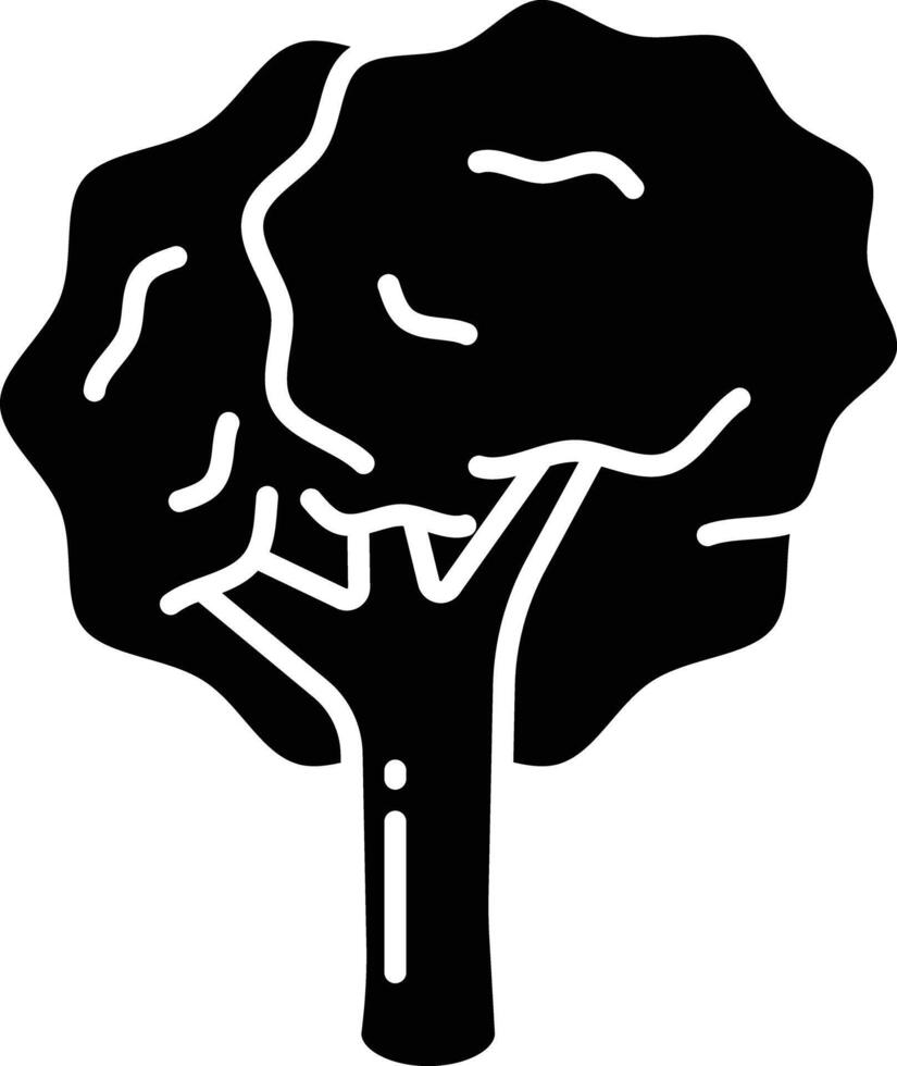 Tree solid glyph illustration vector
