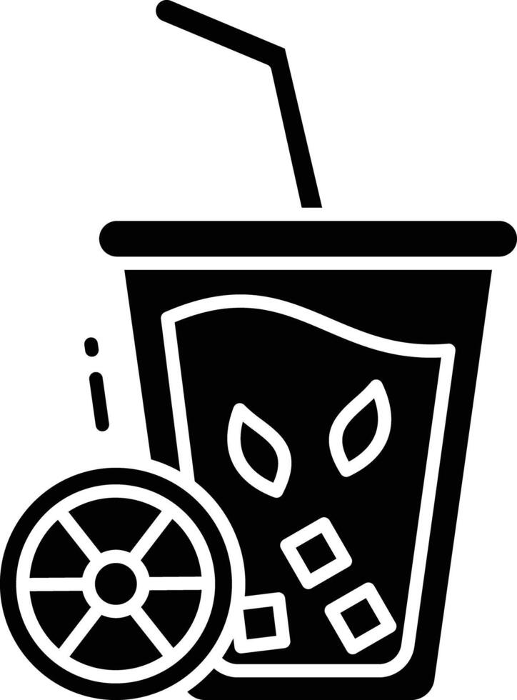 Orange juice solid glyph illustration vector