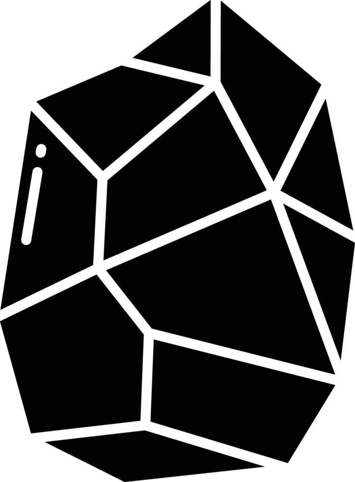 Rock and stone solid glyph illustration vector