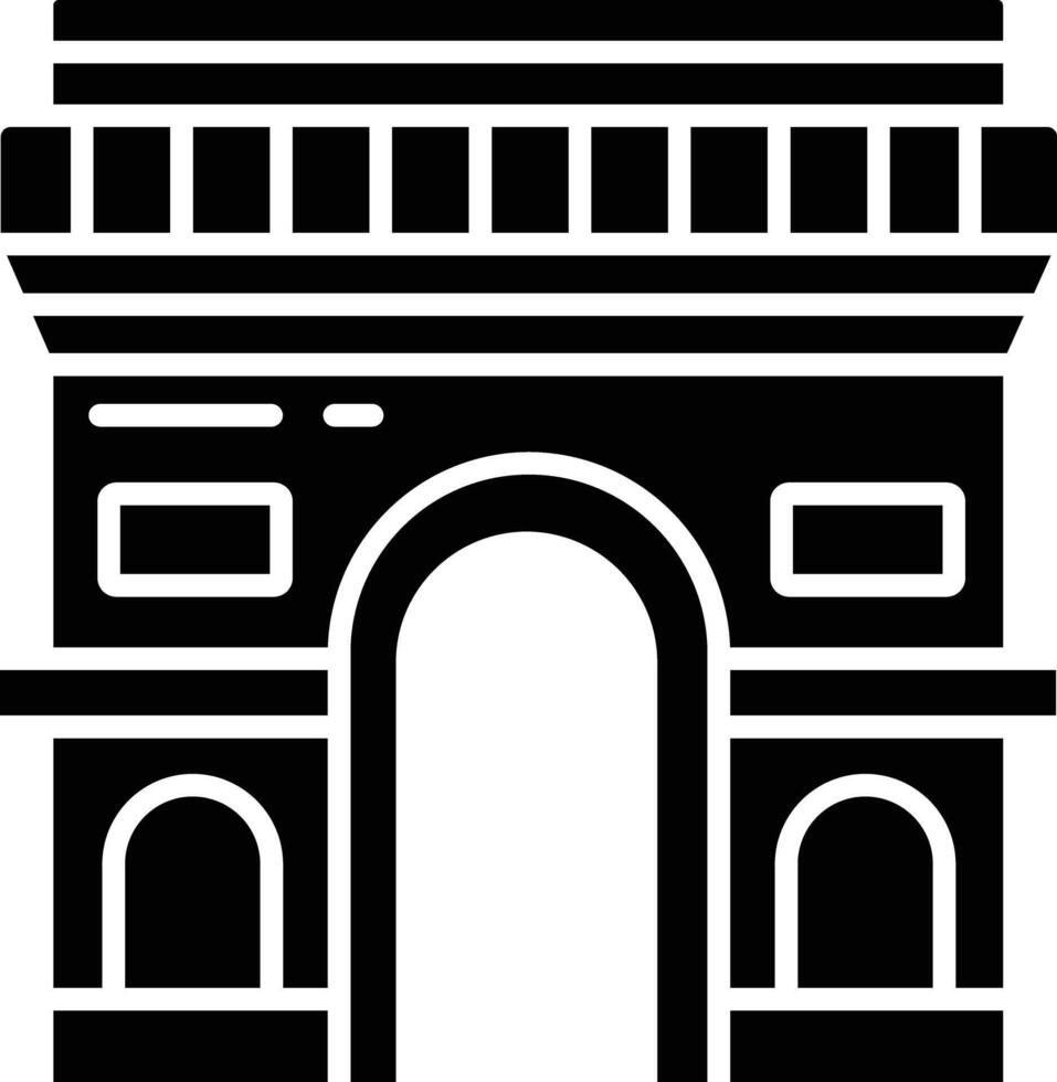 Arc De Triomphe. solid glyph illustration vector