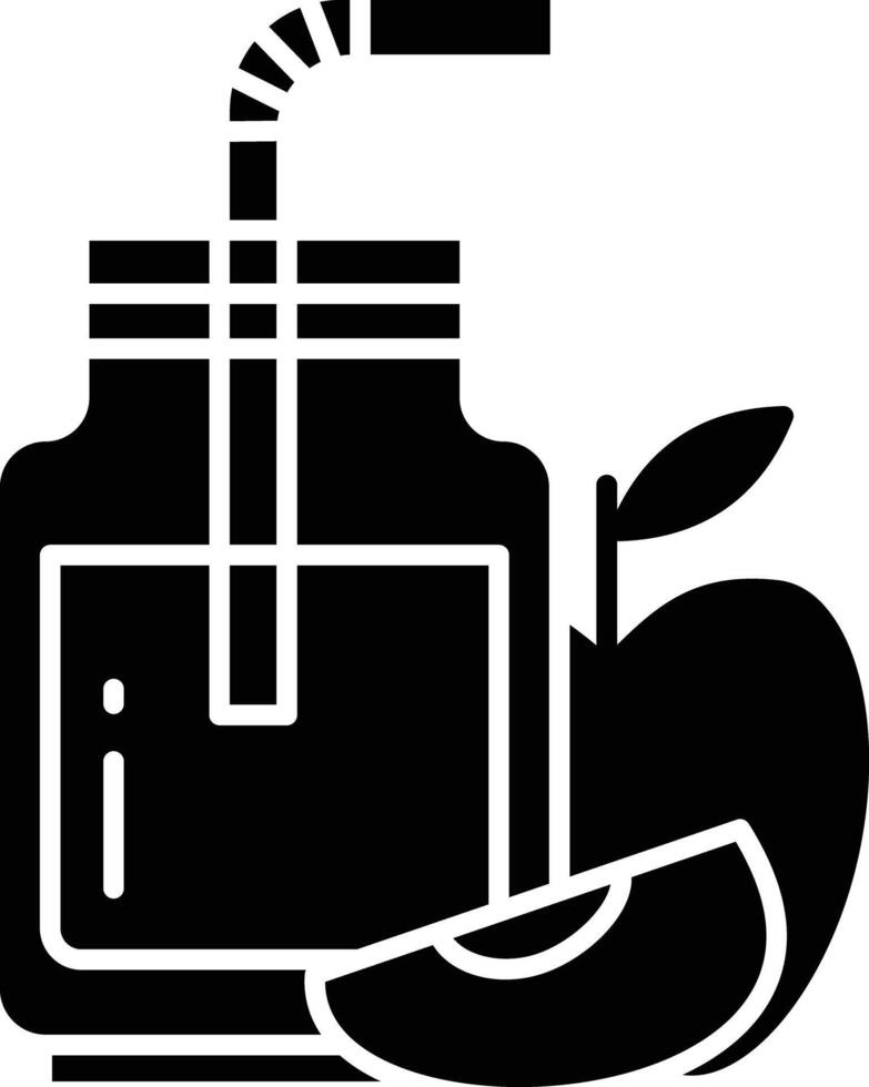 Apple slice solid glyph illustration vector