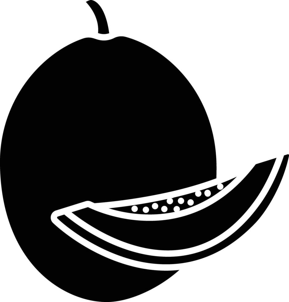 Melon cut solid glyph illustration vector