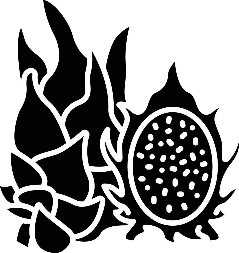 Dragon slice solid glyph illustration vector