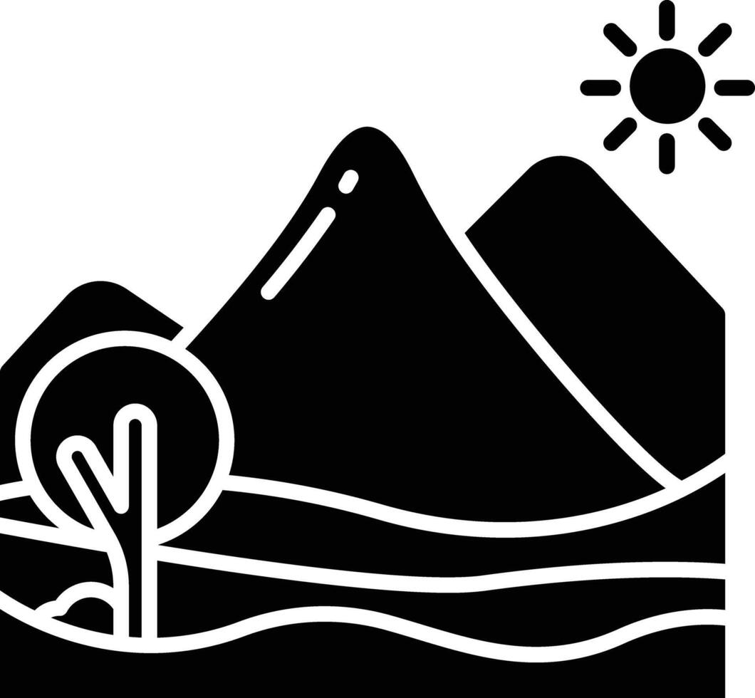 mountain solid glyph illustration 48756708 Vector Art at Vecteezy