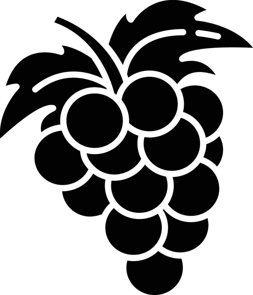 Grapes solid glyph illustration vector