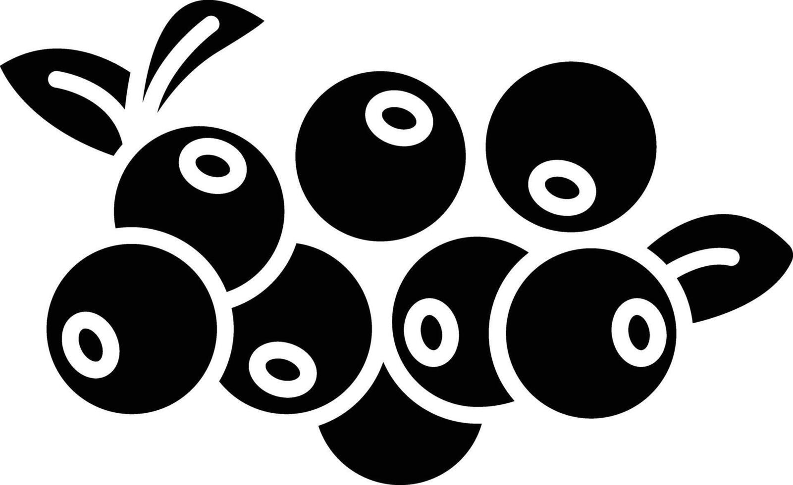 Cranberry cut solid glyph illustration vector