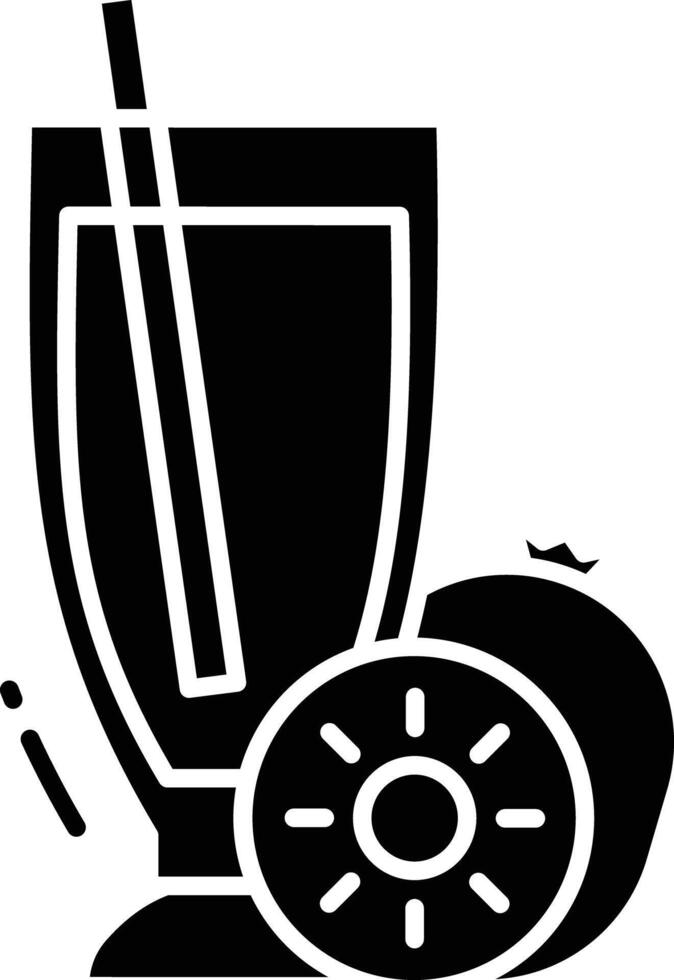 Kiwi slice solid glyph illustration vector