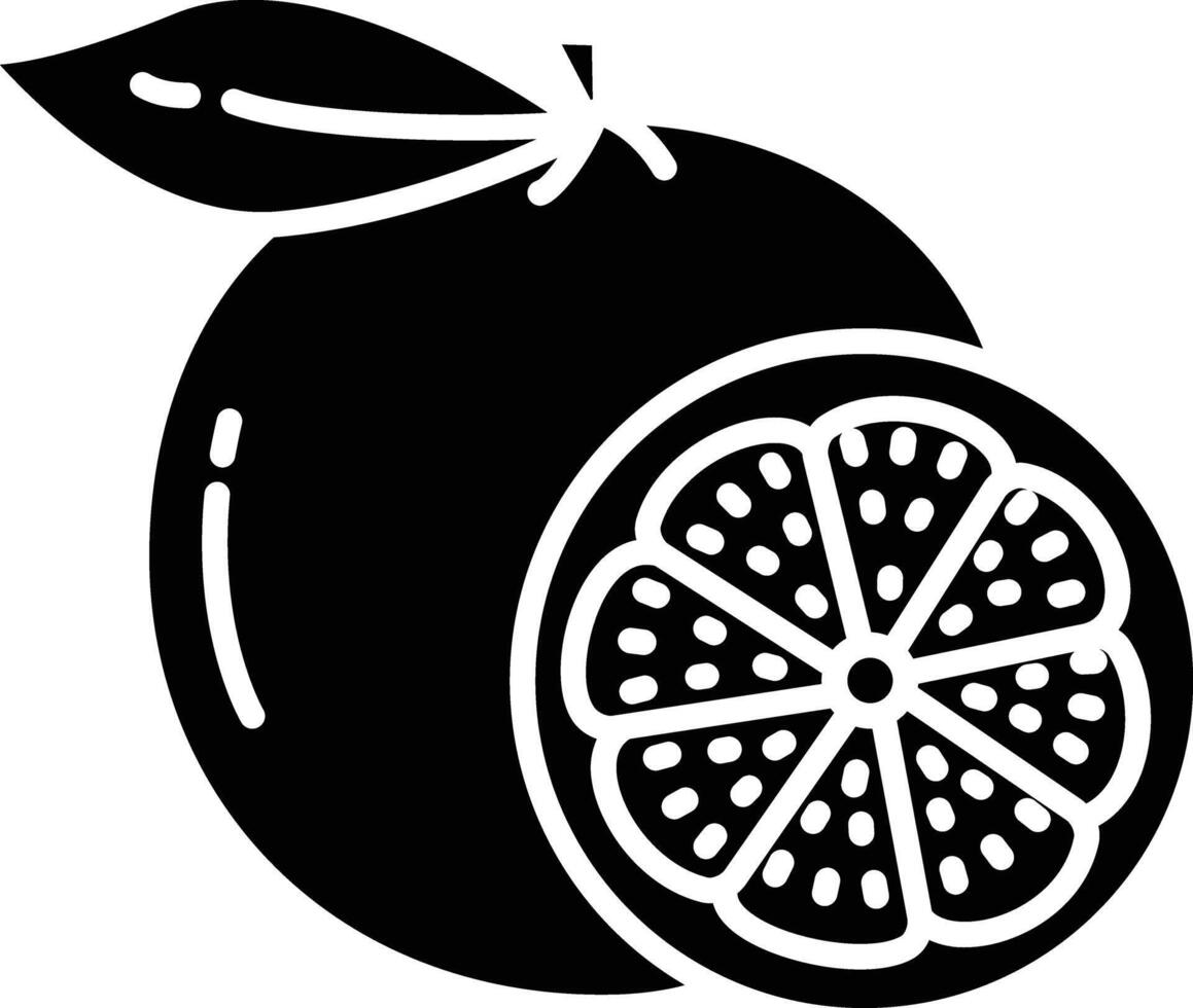 Grapefruit cut solid glyph illustration vector