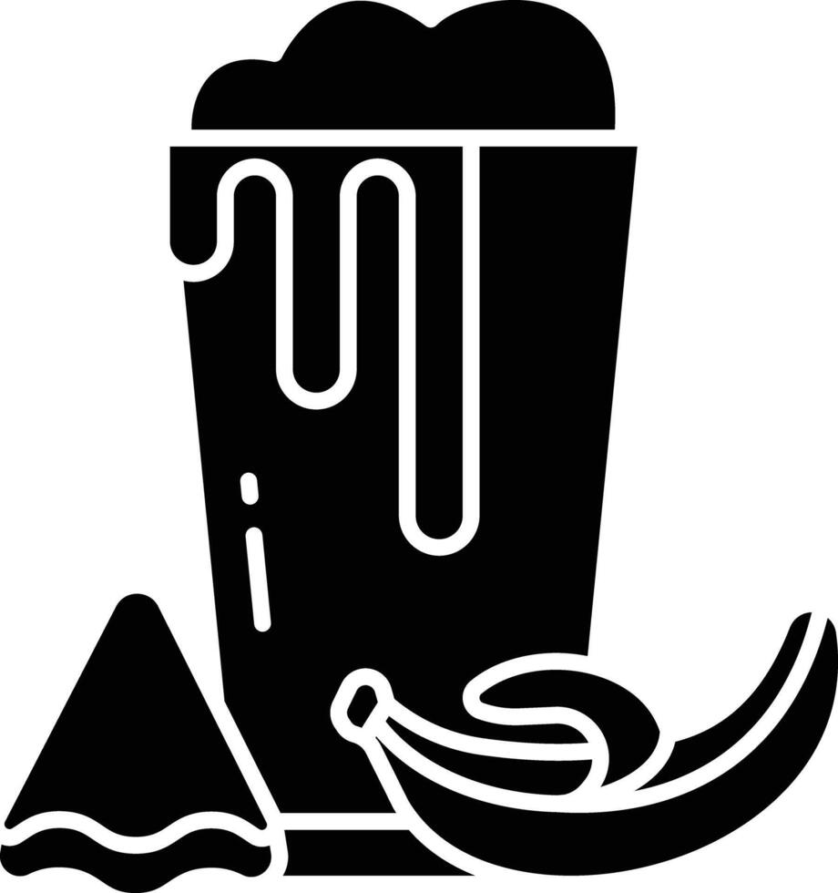 Banana juice solid glyph illustration vector