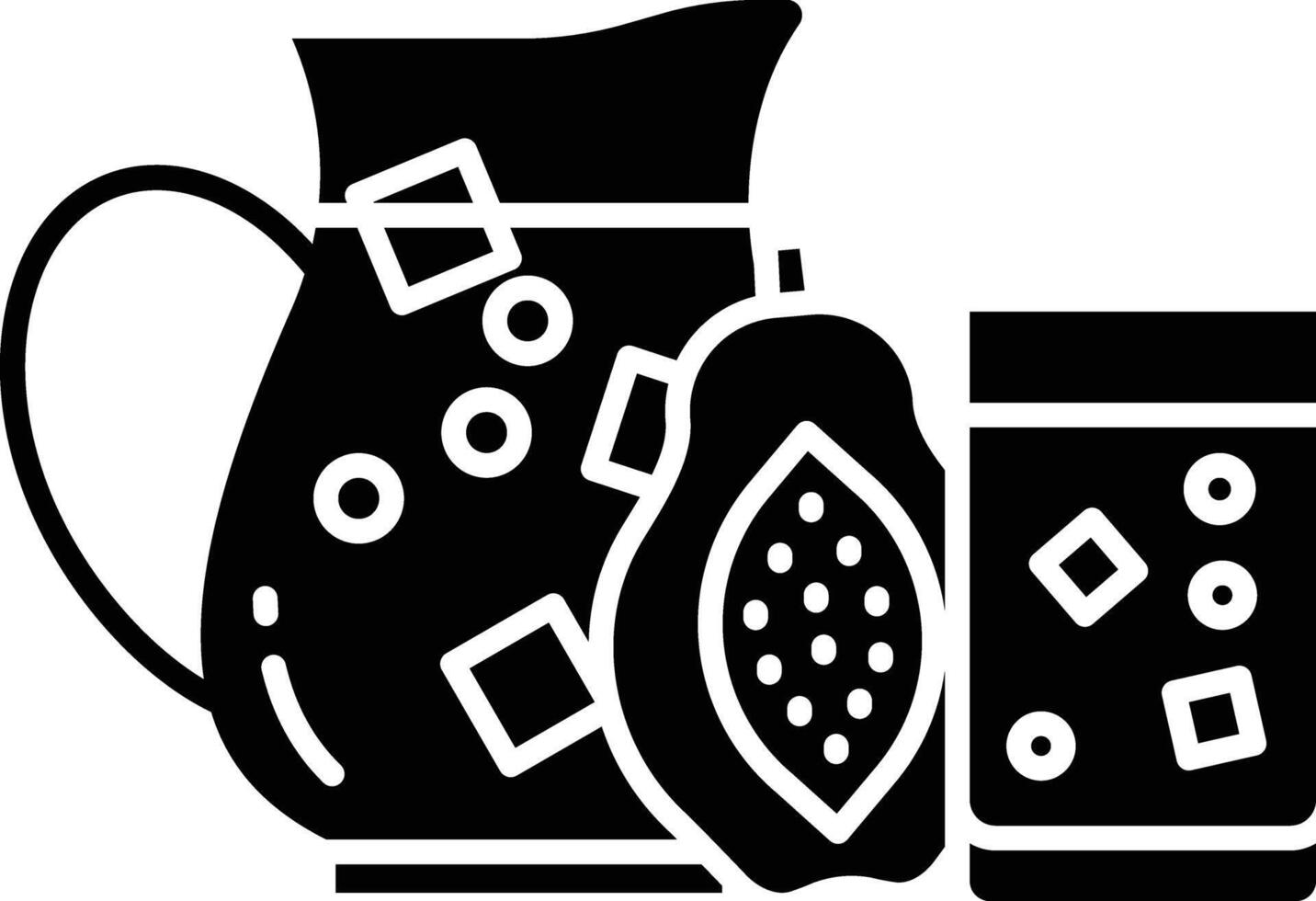 Papaya slice solid glyph illustration vector