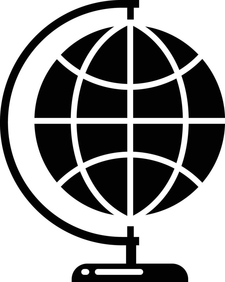 Earth globe solid glyph illustration vector