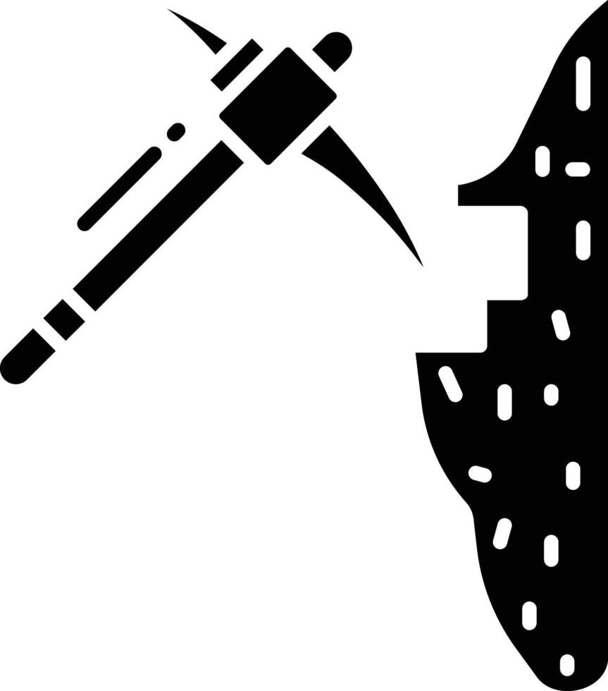 Pick Mattock solid glyph illustration vector